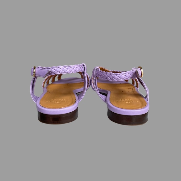 SEZANE Lilac Lavender Purple Braided Leather Open Toe Natacha Low Sandals 39 - Picture 7 of 17